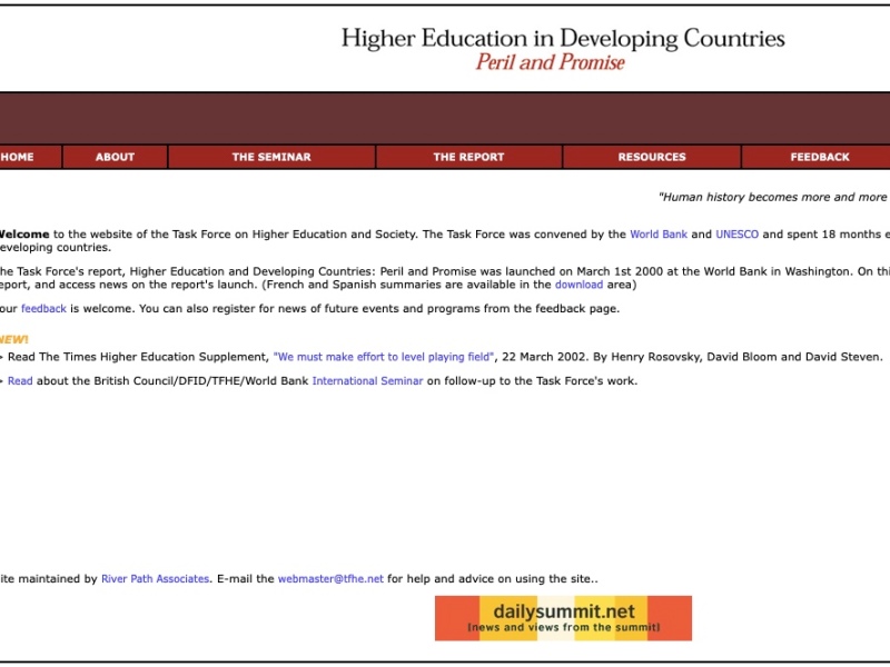 Higher Education in Developing Countries